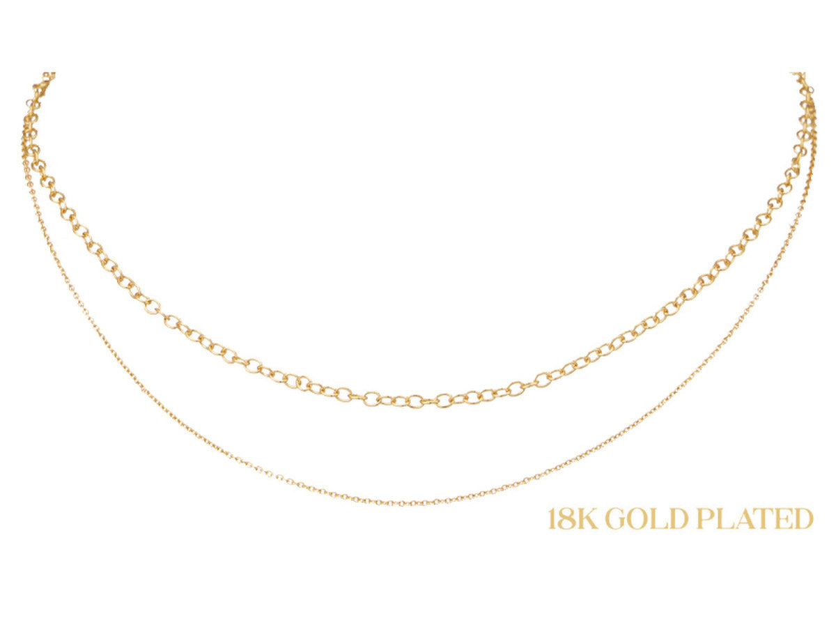 JANE MARIE 18K GOLD PLATED OVAL LINK CHAIN