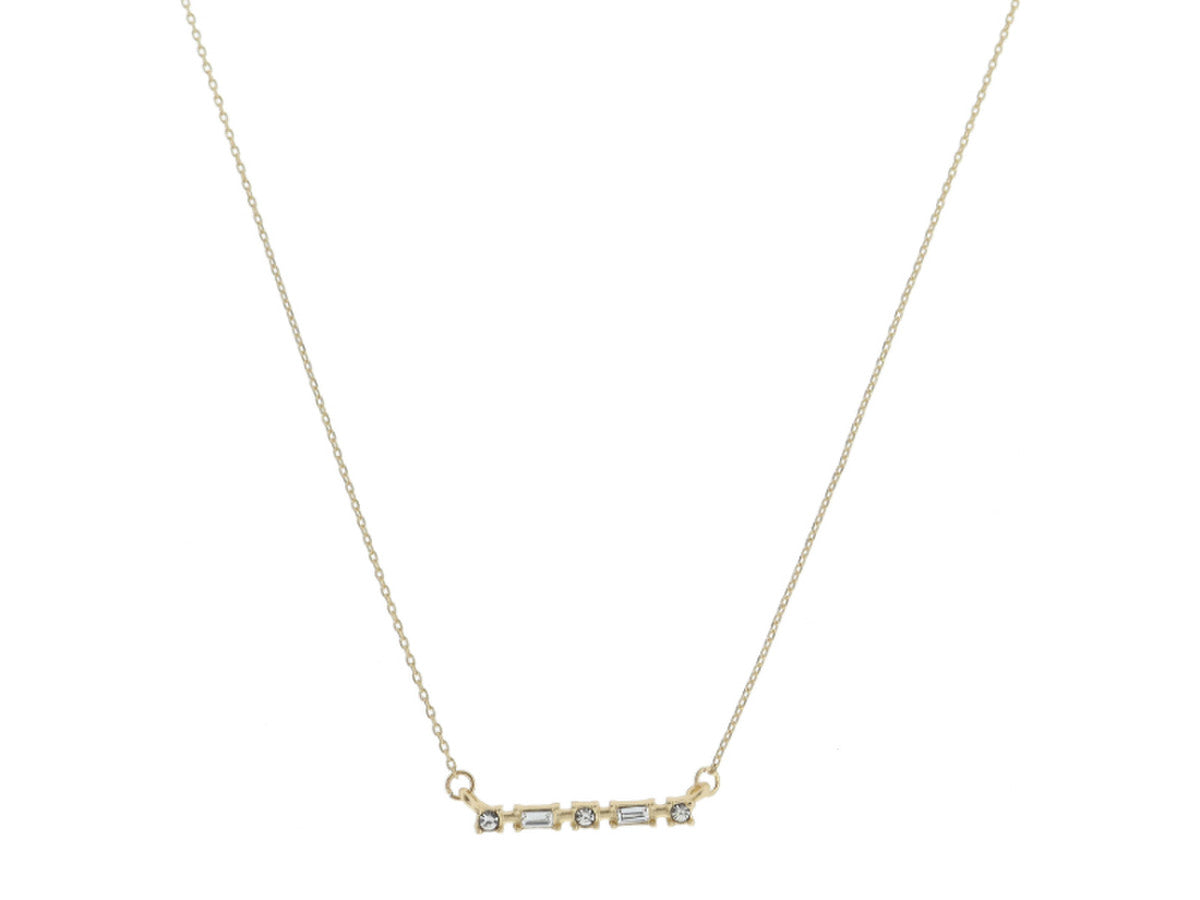 Jane Marie Mini Crystal and Baguette Crystal Necklace