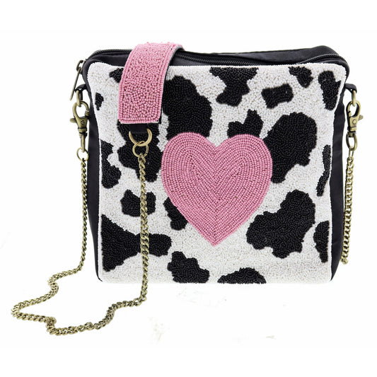 Jane Marie Moo Love Beaded Purse