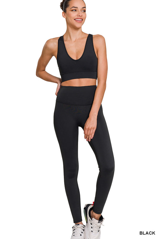 ATHLETIC RACERBACK TANK TOP & LEGGINGS SET