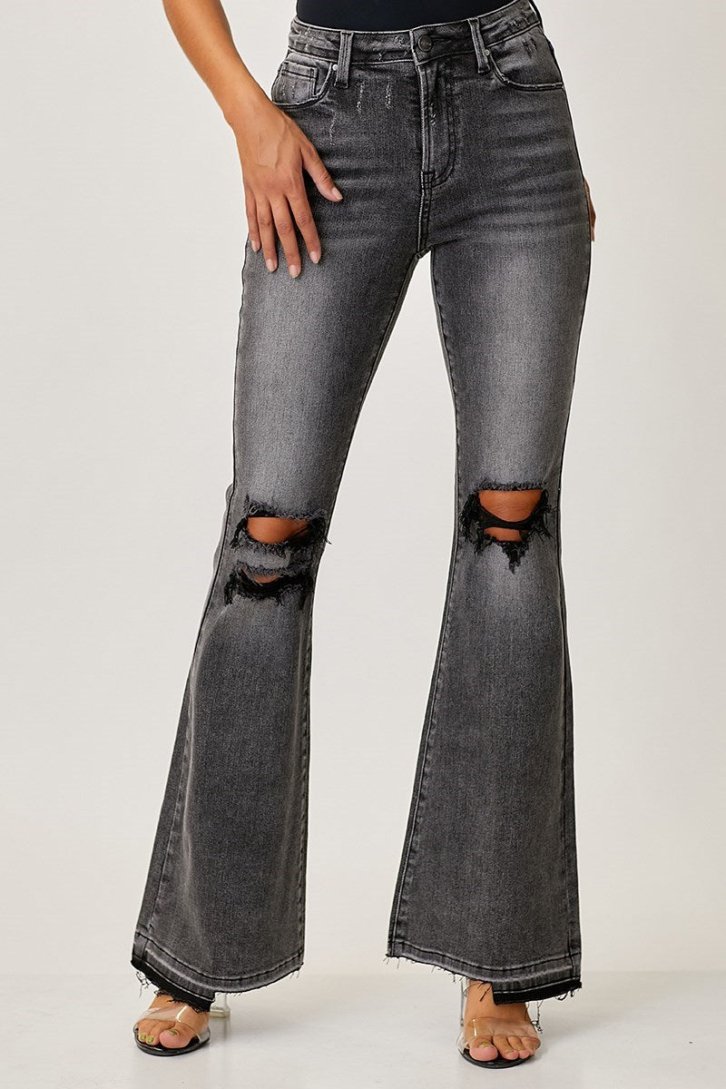 Risen HIGH-RISE WIDE FLARE JEANS