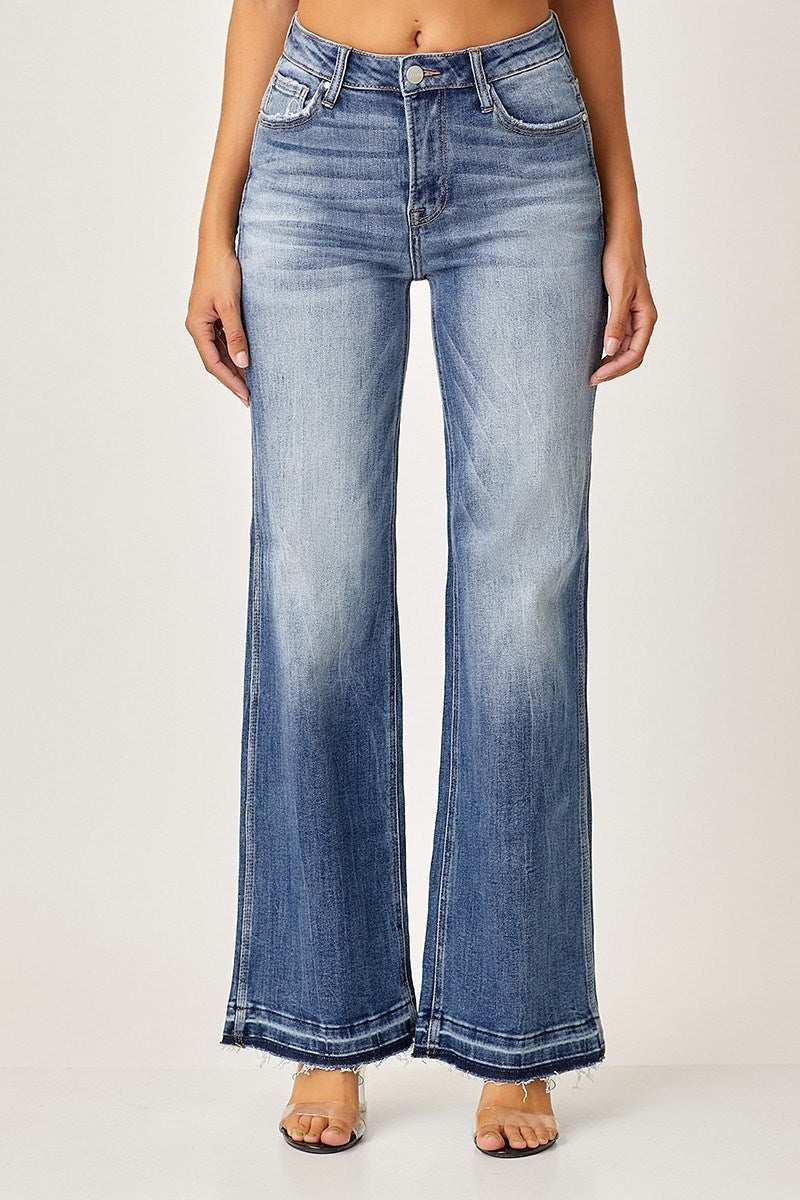 HIGH-RISE ANKLE WIDE STRAIGHT JEANS