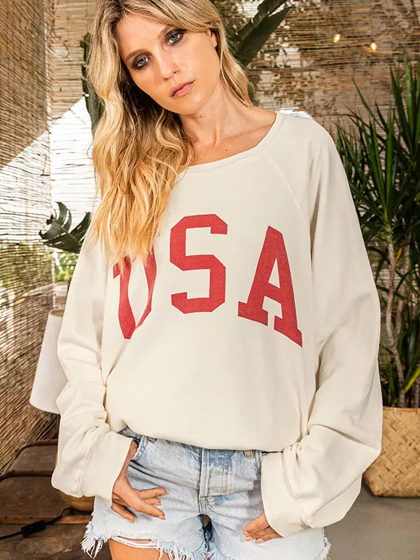 USA Graphic Oversize Sweatshirt