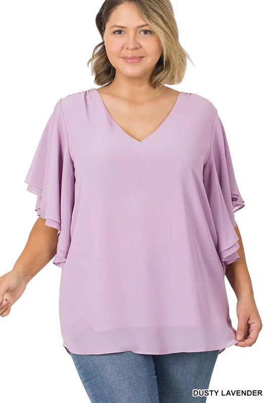 Double Layer Chiffon Top