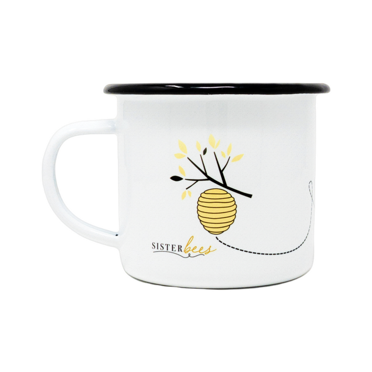 12oz Enamel Bee Grateful Mug