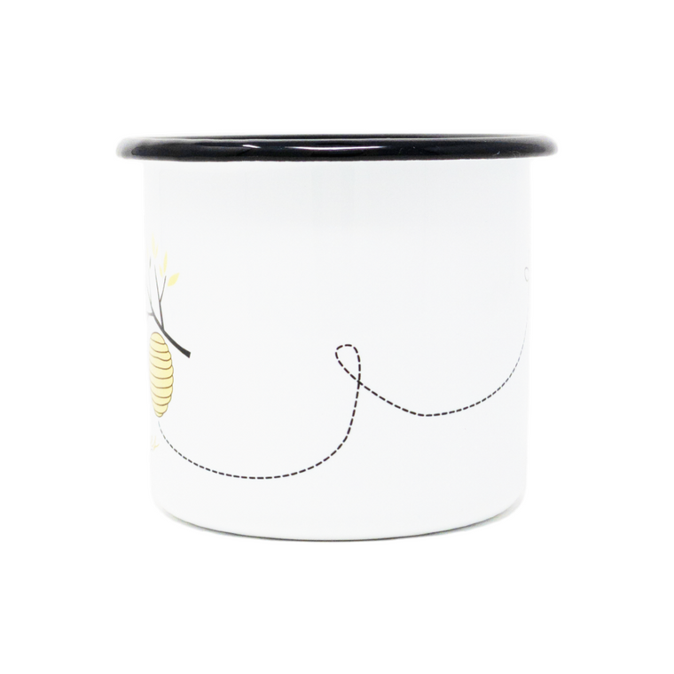 12oz Enamel Bee Grateful Mug